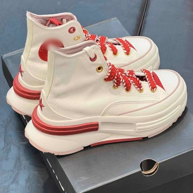 Putian Shoes Meiqi Converse Sandwich Thick-Soled Shoes Height-Increasing Versatile Campus Youthful Platform Canvas Shoes