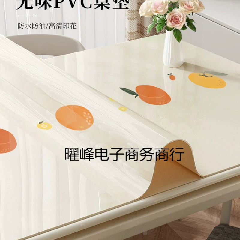 Скатерть, не требующая мытья, маслостойкая, водонепроницаемая, против ожогов, мягкий стеклянный коврик из ПВХ, доступный роскошный коврик для обеденного стола, скатерть для журнального столика