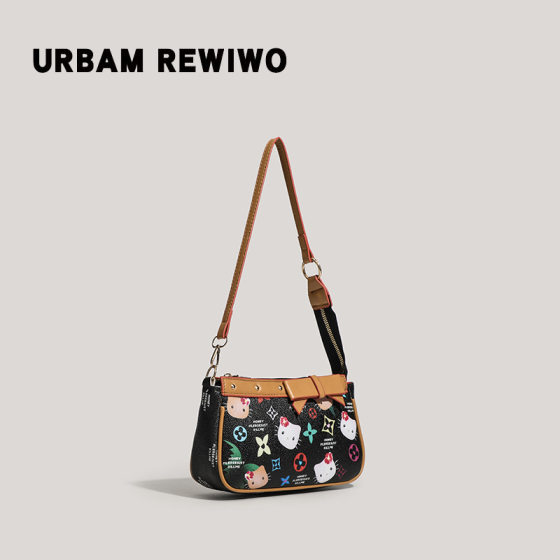 2025 New Kt Cat Bag Women's New All-match Underarm Bag Korean Style Foreign-style Niche One-shoulder Fashionable Baguette Mobile Phone Bag
