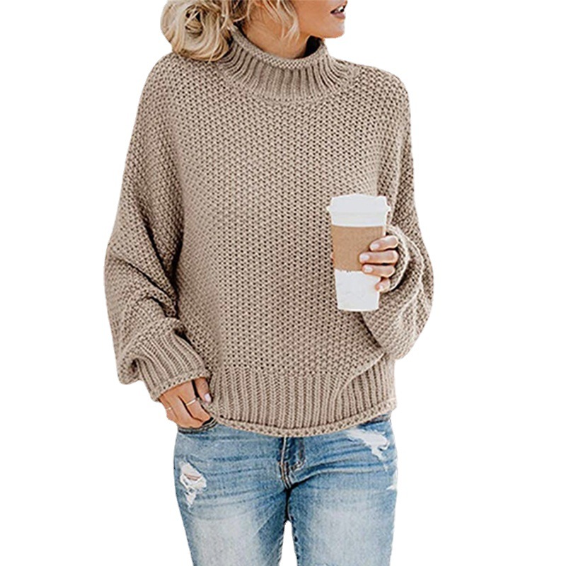 Otoño e Invierno nuevos géneros de punto de Europa y América del Comercio Exterior ropa de mujer Amazon popular línea gruesa jersey de cuello alto de las mujeres transfronteriza image 6