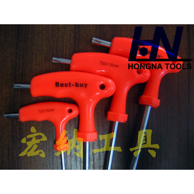 6pc 亚光 梅花头 桔色手柄 内六角扳手 拐杖柄