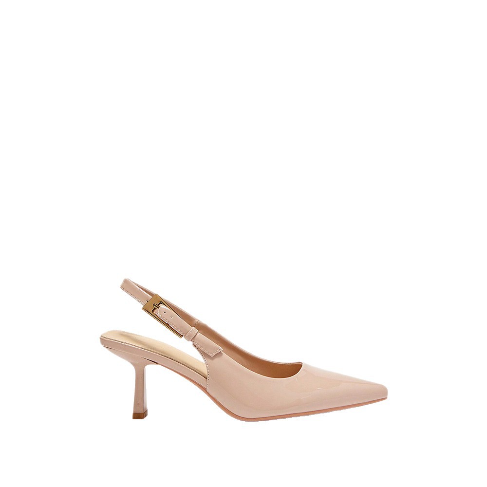 Sandali con tacco a stiletto da donna a punta color nude_voghion.com