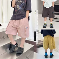 Aimo Bebe Summer Boy 2025 Summer Water Mocks Тонкие и легкие сухие шорты для мужчин и женщин с дикими карманами