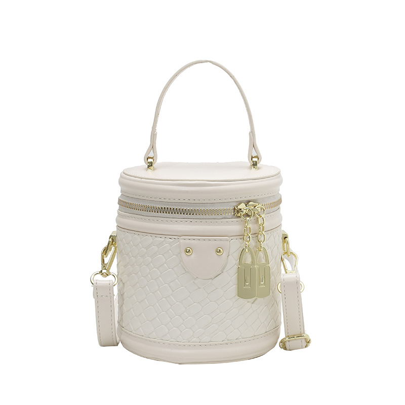 Niche Zhong moda versátil bolso de cubo para mujeres 2025 nuevo cross-border tejido bolso de mano casual exquisito mochila