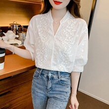 二零二六夏季高弹软缎香云纱三维效果图案宽松女式衬衫私服名媛假