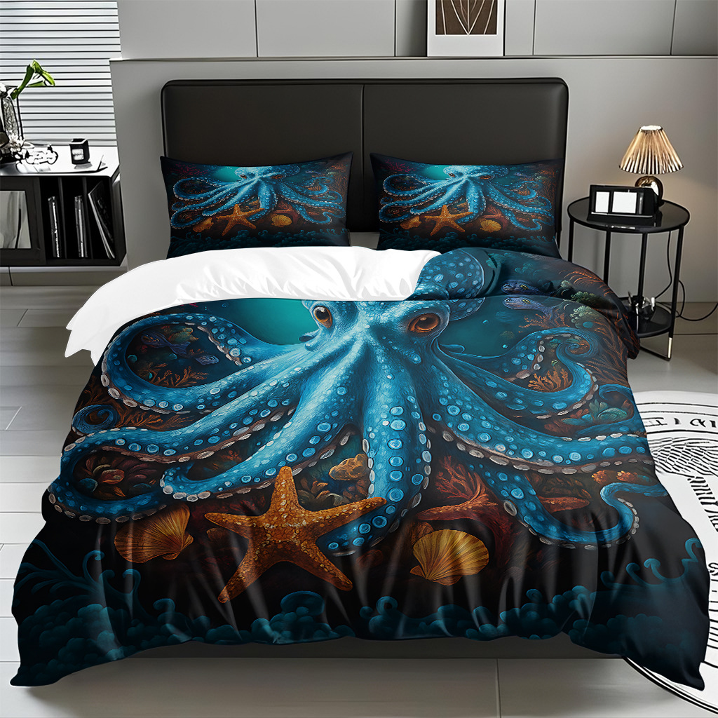 Ventas transfronterizas calientes de una variedad de patrones de reliquias marinas impresión digital colcha