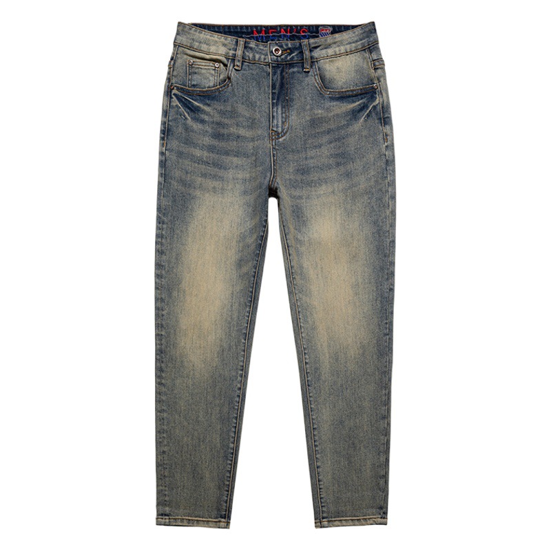 632# Large Size Men's Fall/Winter New Retro Ami Kaji Style Jeans Men's Loose White Dressed Long Pants