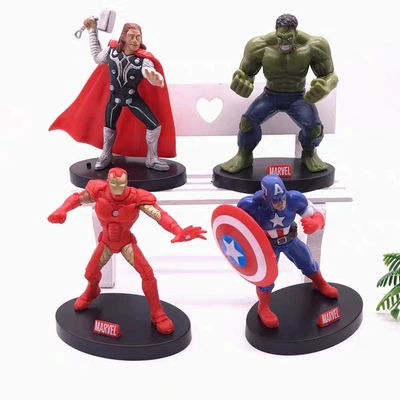Праздничное украшение для торта Captain America Iron Man Thunder Green Giant Marvel Avengers Cake Swing