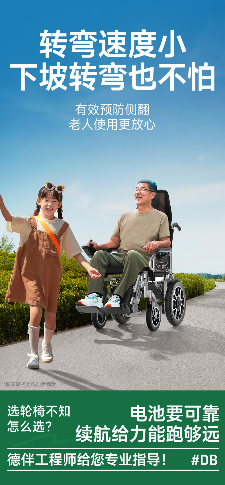 Deban electric wheelchair is an intelligent, fully automatic, portable, foldable, reclining mobility aid for the elderly and disabled