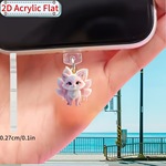 跨境爆款亚克力防尘塞2D平面可爱狐狸椭圆形接口端口