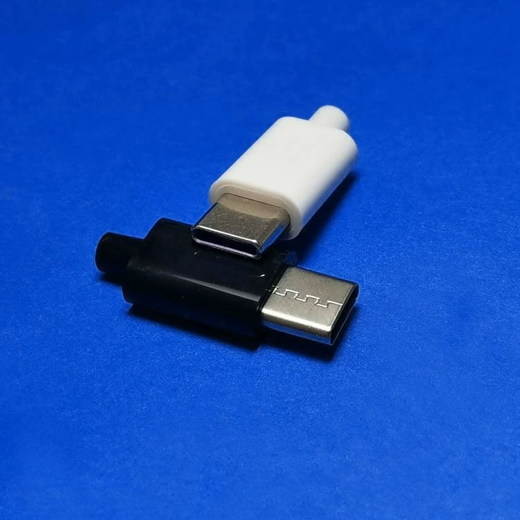 Корпус кабеля для передачи данных гарнитуры TYPE-C Резиновая оболочка Черно-белая может быть адаптирована к хвостовой трубе Полумесяц, чтобы играть внутренний клей формы может быть