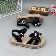水钻韩版时尚女童公主凉鞋2025夏新款蝴蝶结中大童沙滩鞋轻底童鞋
