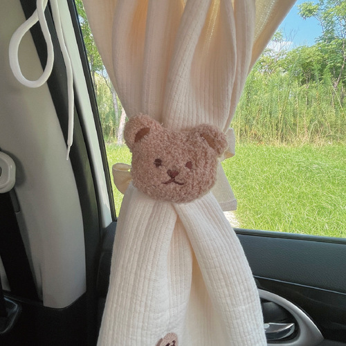 Korean ins car curtain straps, cute bear decorative straps, mosquito net storage ties, adjustable straps