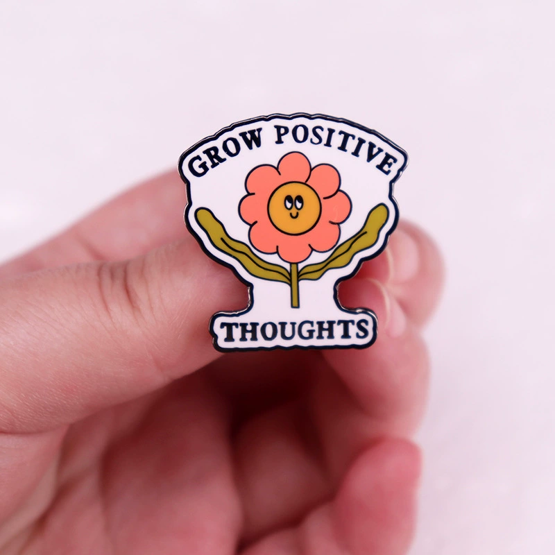 Cartoon brooch, badge, accessory, flowered