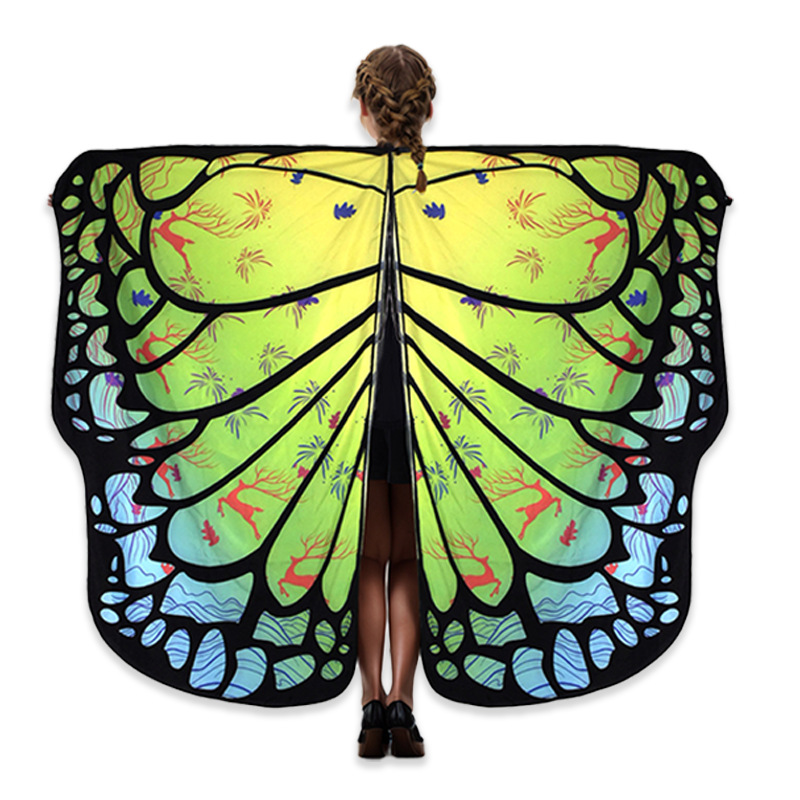 Halloween accesorios mariposa capa de baile espectáculo de baile aumentado mantel cos fiesta de punto capa exterior sobre hombros