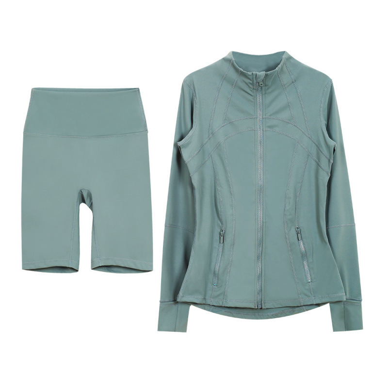 스탠드 칼라 재킷 5점 신비한 그린 슈트