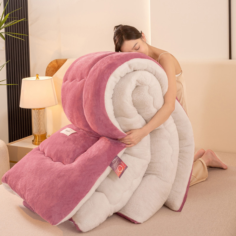 工場直販 両面ミルクベルベット冬用掛け布団 暖かい羊毛ベルベット掛け布団 春秋用掛け布団芯 ライブ配信対応 柔らかい
