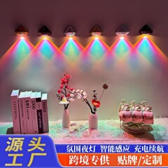 雰囲気ライトクリエイティブカラーライトクロスボーダーホットスタイルスマートナイトライトカスタマイズされた寝室のベッドサイドナイトライトリビングルーム通路壁ライト
