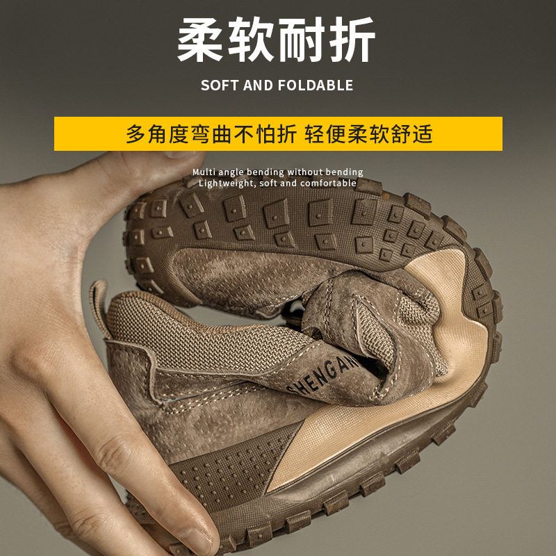 Zapatos de seguro laboral transfronterizos, zapatos de protección de seguridad para hombres de cuatro estaciones, transpirables, ligeros, a prueba de golpes y a prueba de puñaladas, zapatos de trabajo de seguro laboral