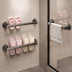 吸盤式の靴棚の浴室は穴を開けないでください。