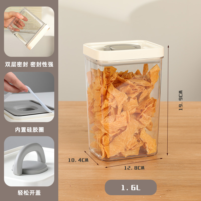 Tanque de sellado transparente de grado alimenticio portátil de granos variados, almacenamiento de bocadillos, cocina de almacenamiento, caja de preservación de PET