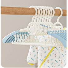 塑料防滑无痕家用防风加粗小孩宝宝婴幼儿童伸缩衣架批发6个/套