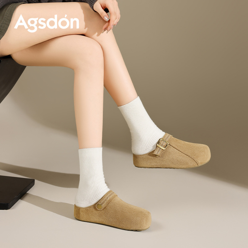 Zapatos de Dengbocken 2026 nueva primavera de un pedazo de zapatillas de fondo grueso perezoso super caliente zapatillas de cabeza media