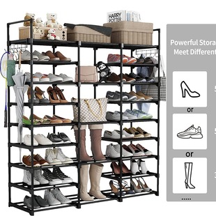 Customized Shoe Rack Cross-Border Popular Multi-Layer Multi-Row Device Rack Simple Multi-Functional Splicing Closet Large Shoe Rack