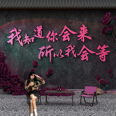 ネット赤カード写真撮影区壁面配置背景壁貼り3d屋外小院雰囲気感造景装飾壁貼り絵