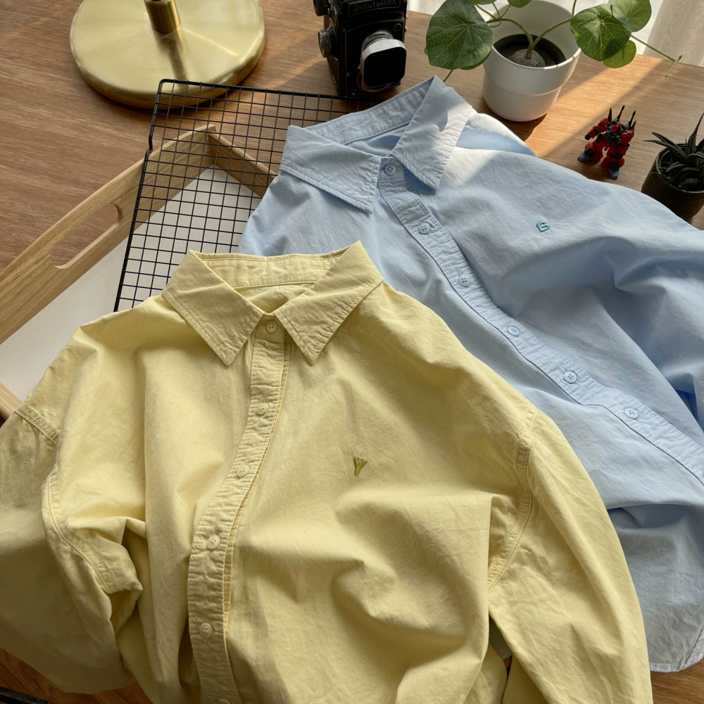 Эта ткань рубашки действительно удобна ~ Новая Свободная рубашка с длинными рукавами, Женская универсальная модная повседневная верхняя куртка с двойным карманом