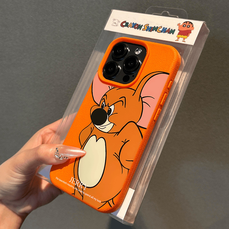 趣味小汤姆适用苹果16PROMAX手机壳iPhone15卡通14荔枝纹13软壳11|undefined