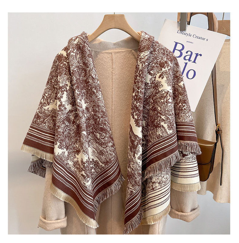 2023 Autumn and Winter New Style Cashmere Thickened Square Air Conditioned Shawl Tassel Warm Scarf for Women_voghion.com