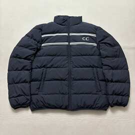 正确版本现货高品质G家秋冬新款立领白条羽绒服时尚百搭男女同款