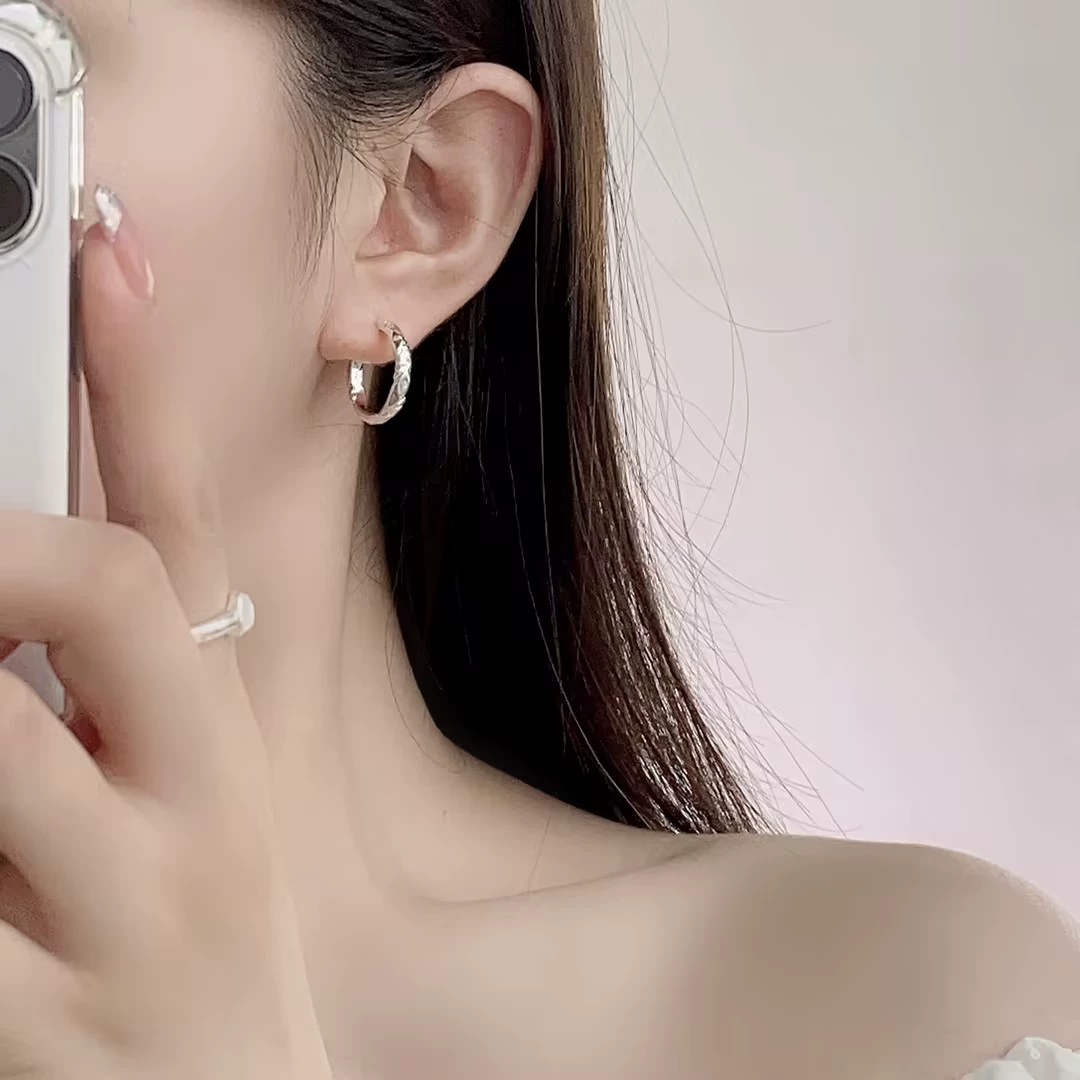 Earrings with zircon, light luxury style, high-quality style