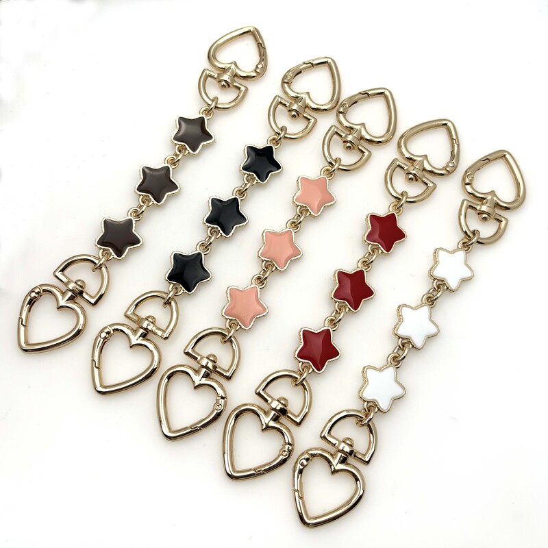 Shallow Gold Heart-shaped Buckle Star Foreign Trade Explosions Kouchi Bag Extended Chain Mahjong Bag DIY Modified Shoulder Strap Underarm Bag