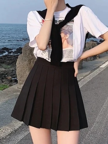 (ロング+パンツ+ジッパー+ボタン) プリーツスカート ユニフォームスカート スカート 春夏ショートスカート 秋冬|undefined