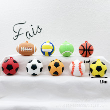 创意足球钥匙扣立体公仔包包挂件足球网球篮球橄榄球学生书包挂件