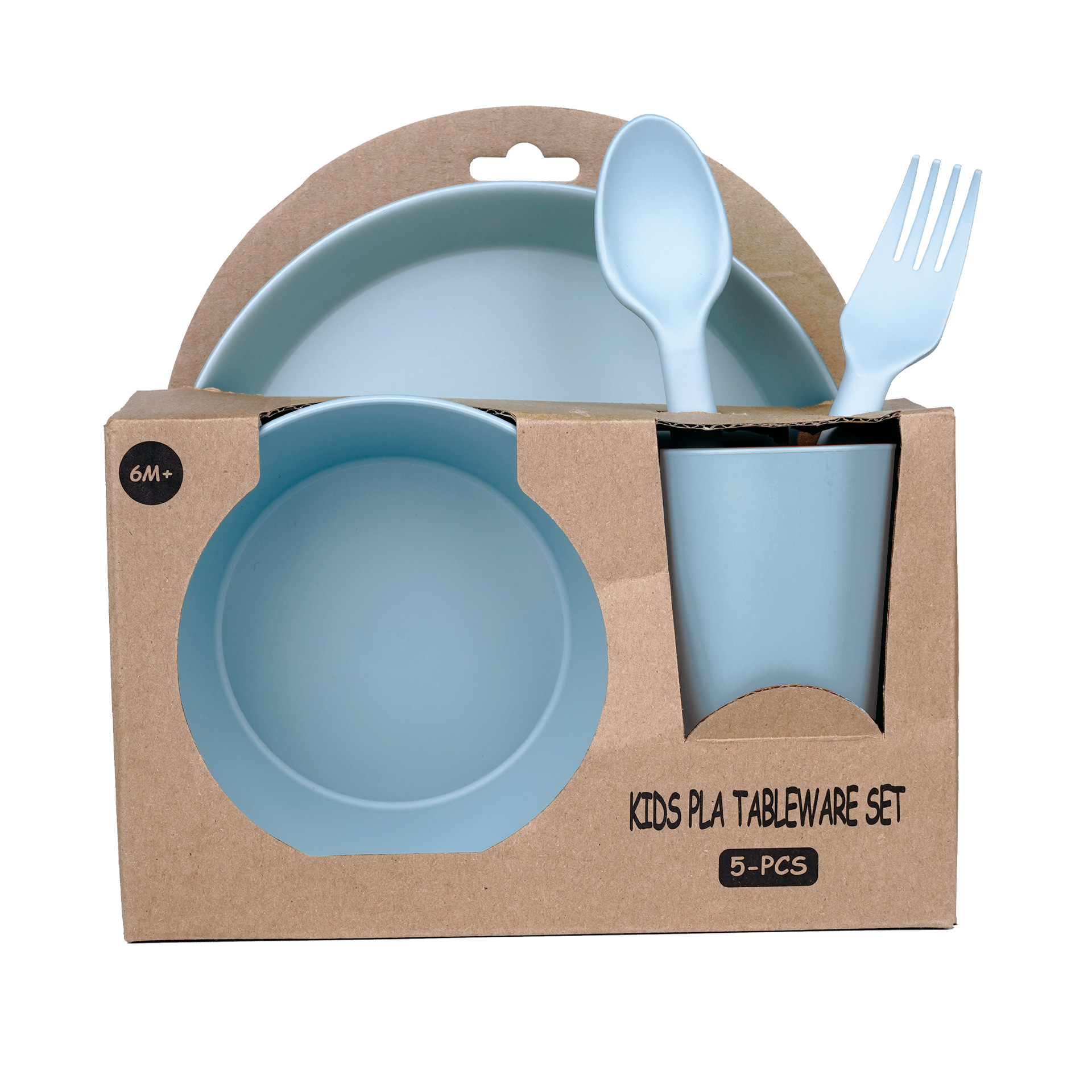 Pla biodegradable cubiertos ecológicos al por mayor infantiles alimentación infantil cubiertos set de cinco piezas cubiertos de alimentos suplementarios para niños