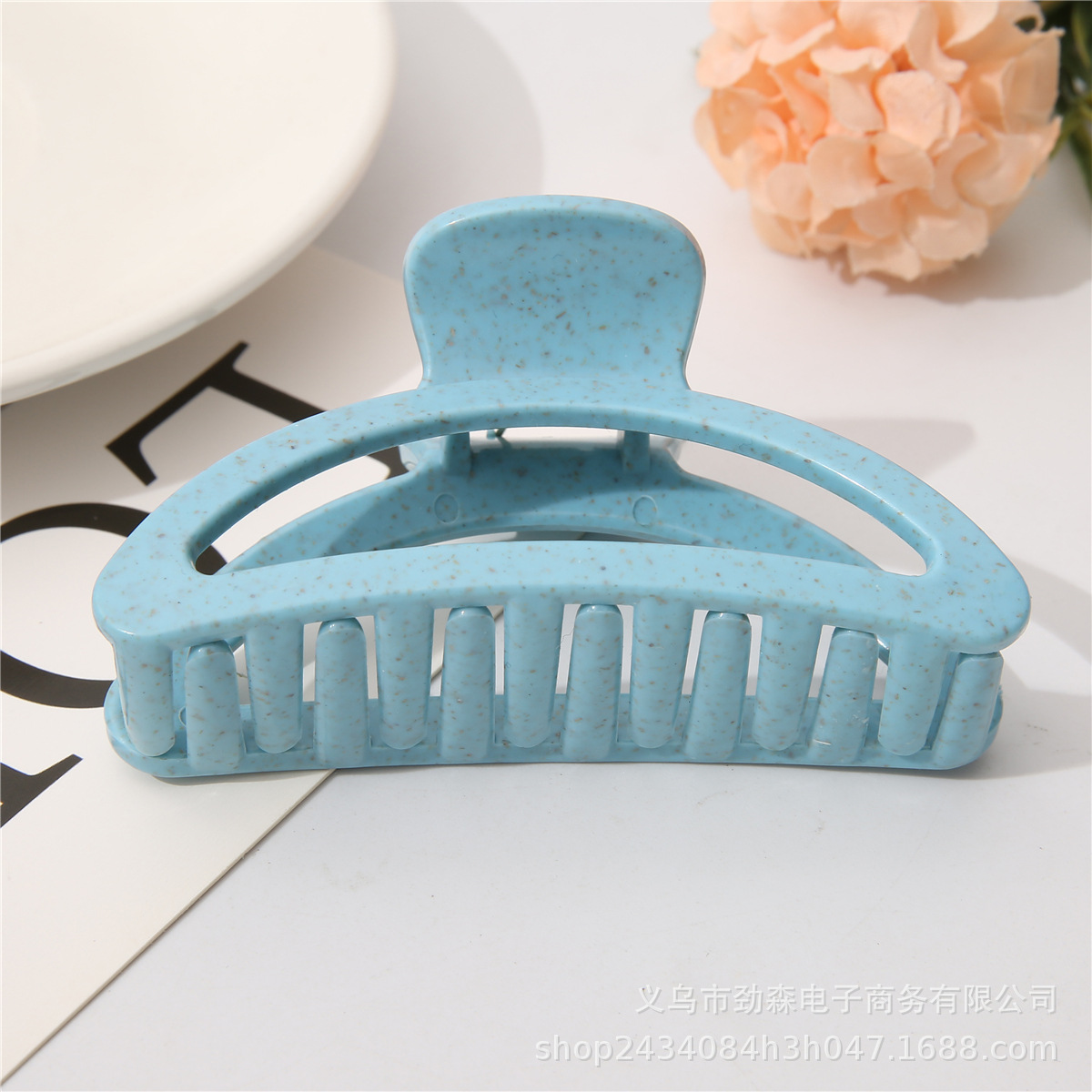 Venta caliente transfronteriza paja de trigo Morandi grab clip arco hueco cabeza de tiburón clip material degradable horquilla