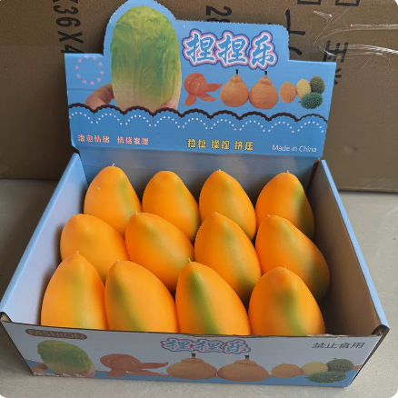 Simulated mango stress-relief toy, slow-rebound creative fruit prank, cross-border toy wholesale gift Simulated mango stress-relief toy, slow-rebound creative fruit prank, cross-border toy wholesale gift