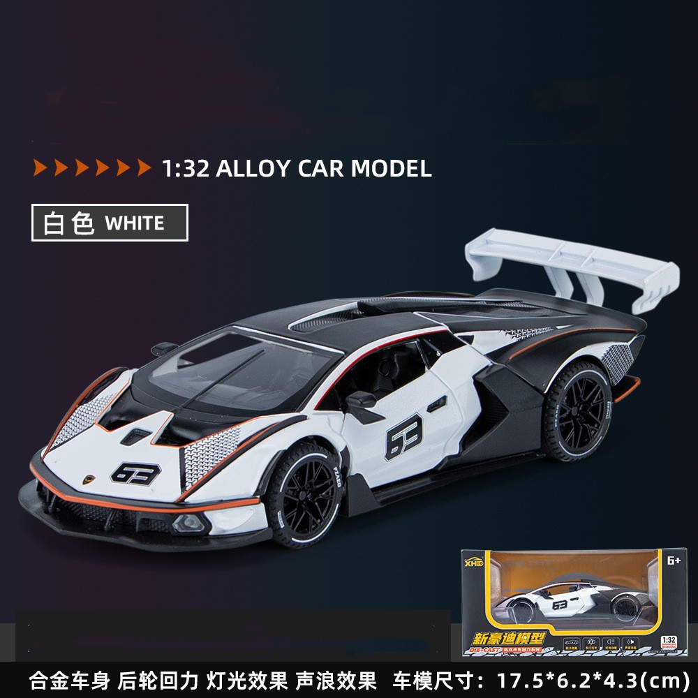 Nuevo Haodi aleación modelo de coche 1:32 Lanbo SCV12 coche deportivo 6 Puerta Abierta tira del coche de sonido y luz modelo decoración colección