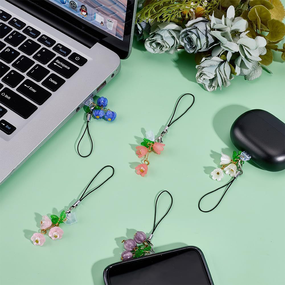 5'li Kombine Zambak Çiçeği Telefon Toz Kapağı, USB C Port Koruma Kapağı, Type-C Telefon Toz Tıpası