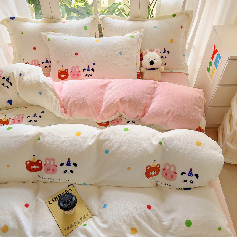 폴카 도트 베어 [두껍고 따뜻함 - 정전기 방지 - 흘러내림 없음]