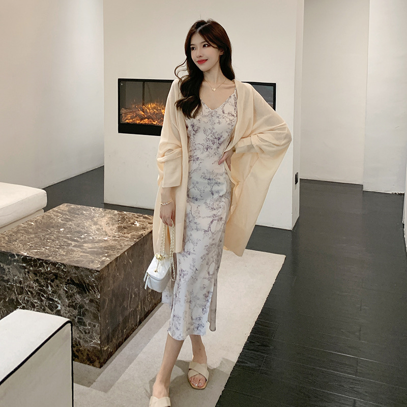 In Stock 2025 Early Autumn New Knitted Tops Women's New Shawl Cardigan Thin Mid-Length Jacket