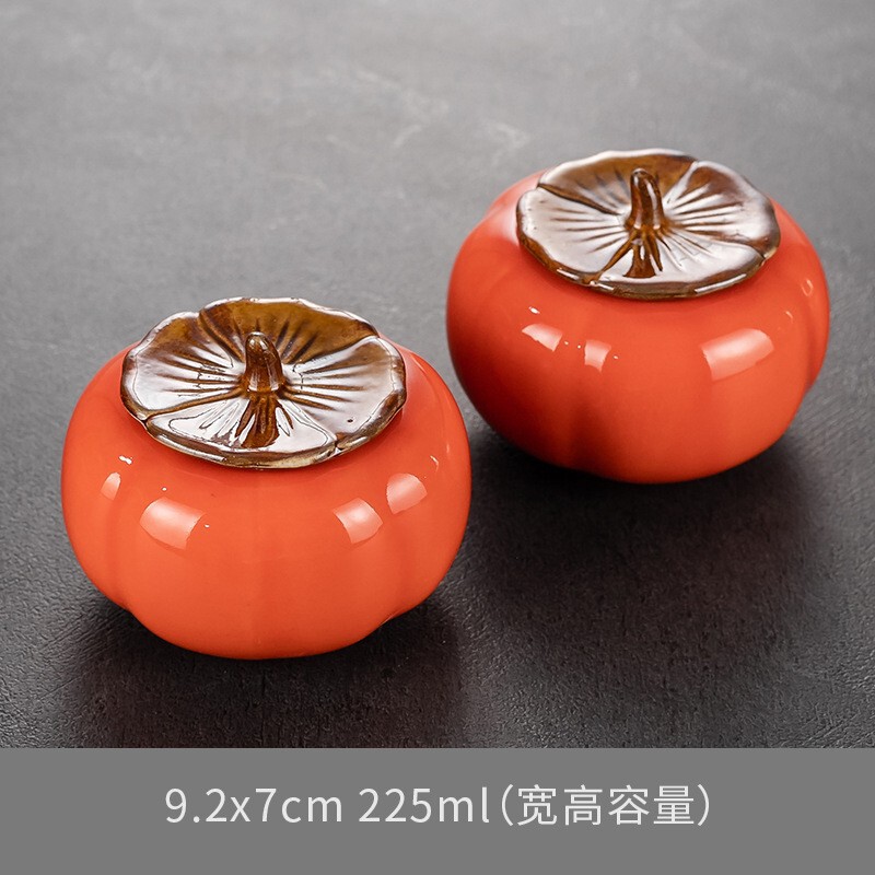 柿子烟灰缸客厅陶瓷个性潮流大号带盖烟灰缸防飞灰家用茶几烟灰缸|undefined