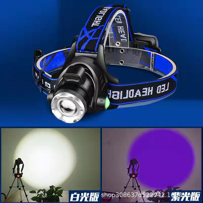 Fuerte luz faro inducción carga impermeable Super brillante tiro largo LED linterna montada en la cabeza pesca nocturna pesca lámpara de minero