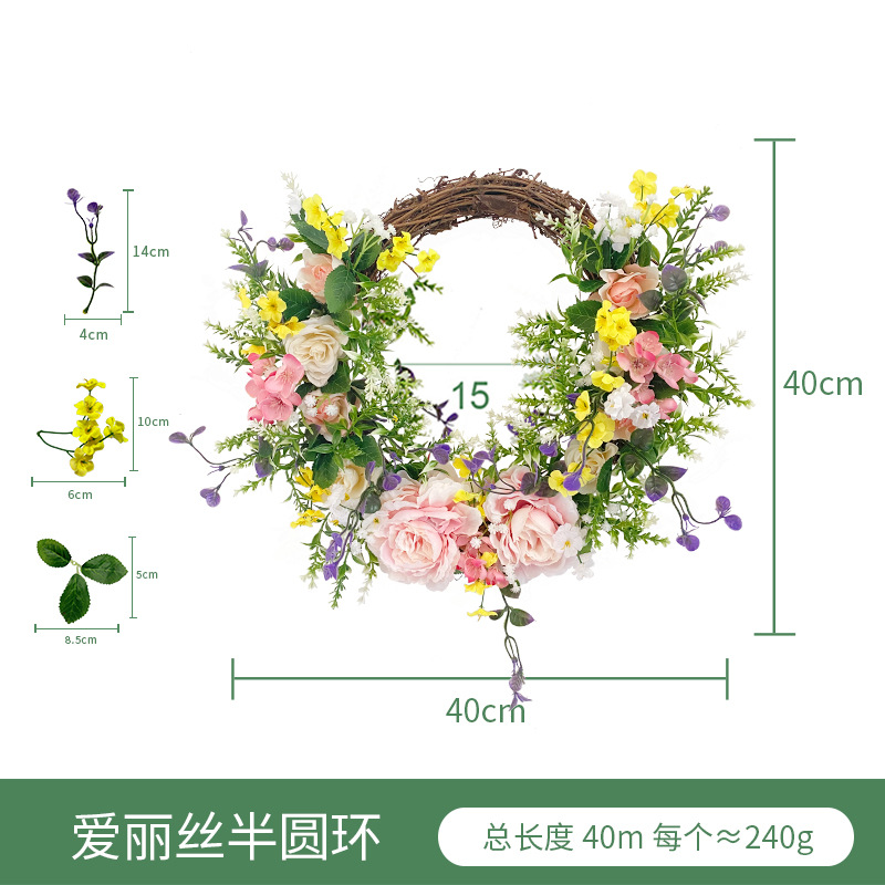 Cruz de la frontera de la vid Rosa artificial de Europa y América decoración del salón de bodas Arco fábrica al por mayor artificial rosa de Ratán