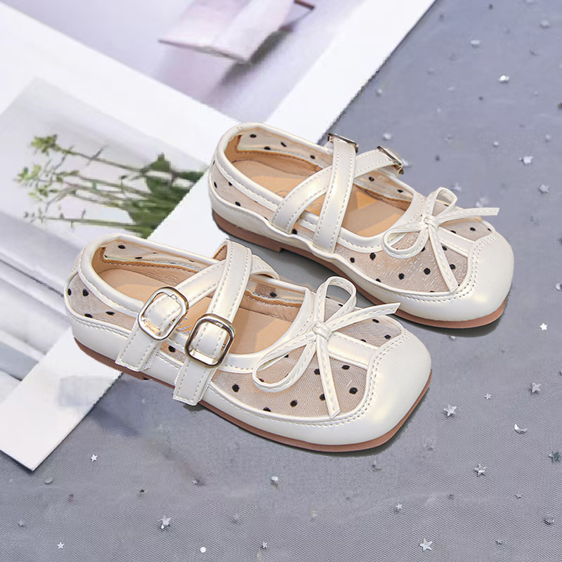 Zapatos de malla de onda de chicas 2026 verano nuevos zapatos infantiles de moda universal princesa zapatos de cuero simple image 7