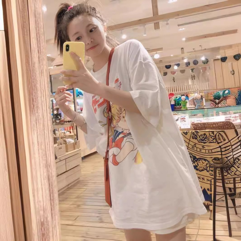 Extra Large Size 150kg Mid-length Pure Cotton Short-sleeved T-shirt for Women Summer Fat Mm Loose Casual Half-sleeved Top ins Trend