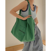 休闲帆布包包女夏新款潮时尚托特包百搭大容量包购物袋包今年流行